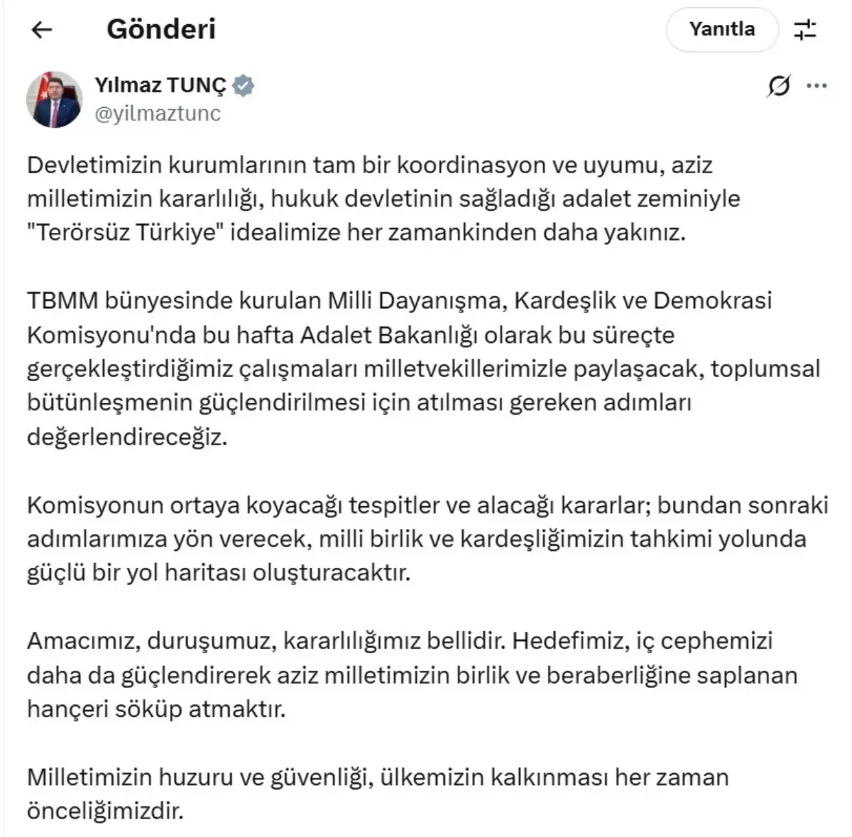 adalet bakani tunc terorsuz turkiye hedefine yakiniz BQzzPc8b.jpg